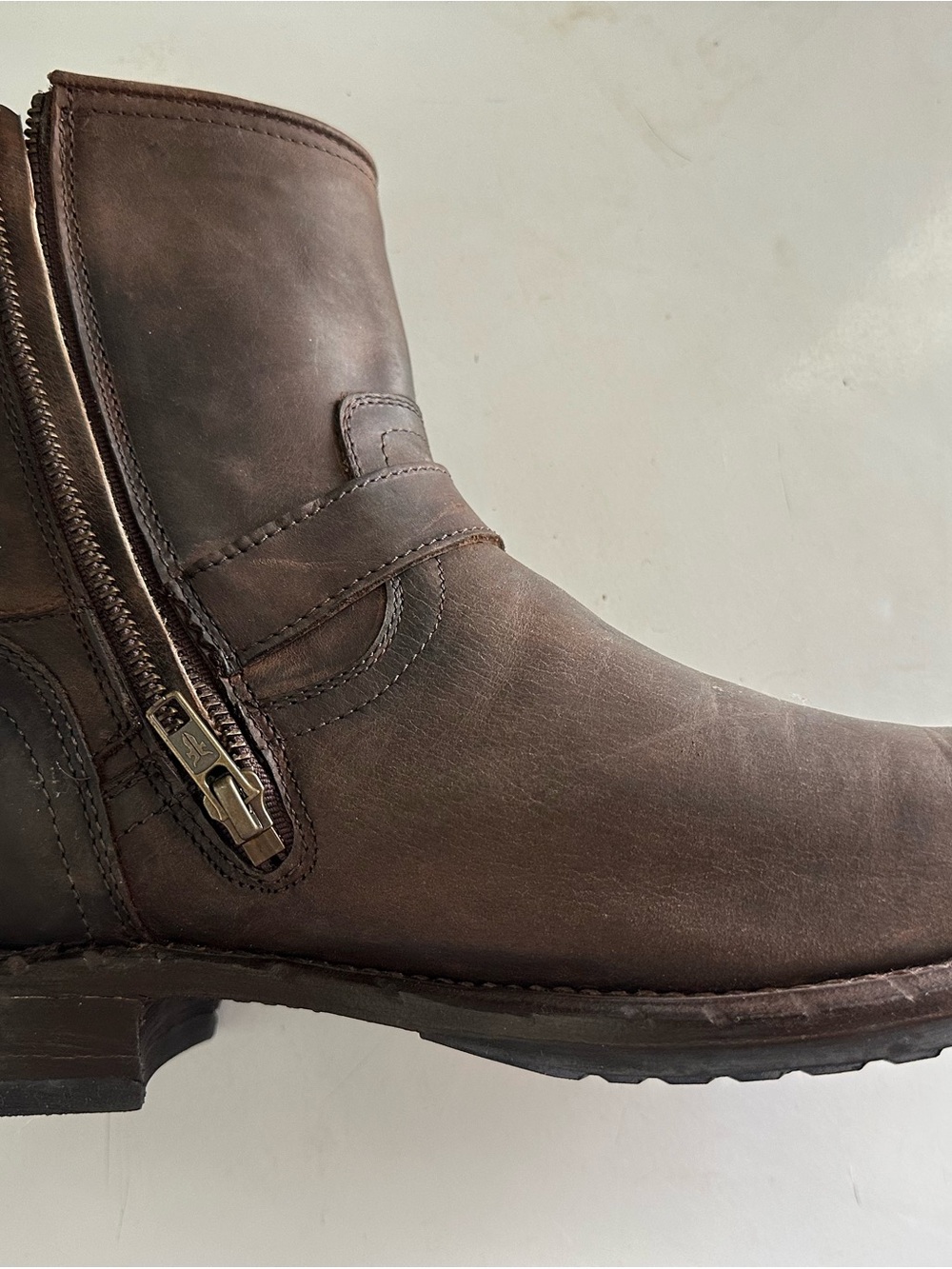 Frye Dark Brown Leather Engineer Side-Zip Harness Boots - Picture 7 of 7